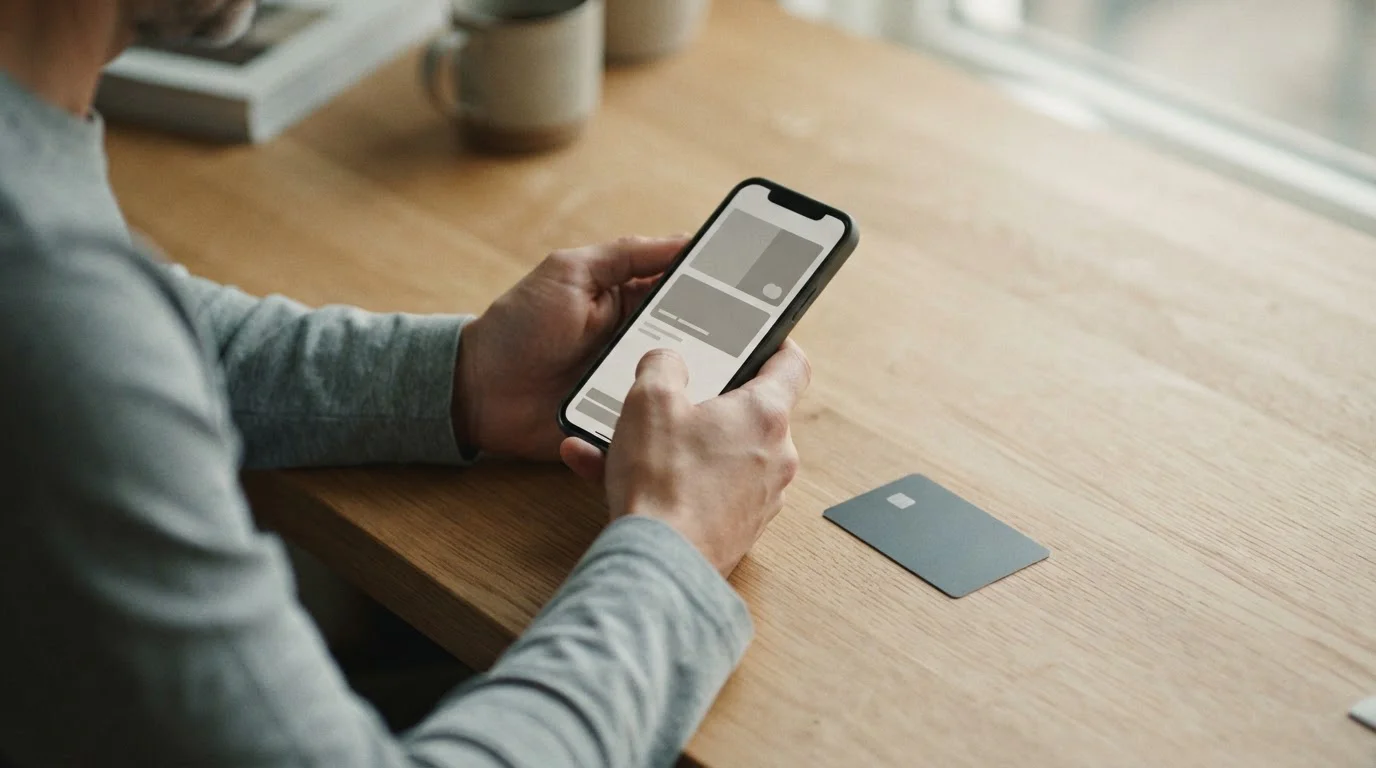 Smartphone zeigt Zahlungsvorgang bei Wettanbieter mit Kreditkarte