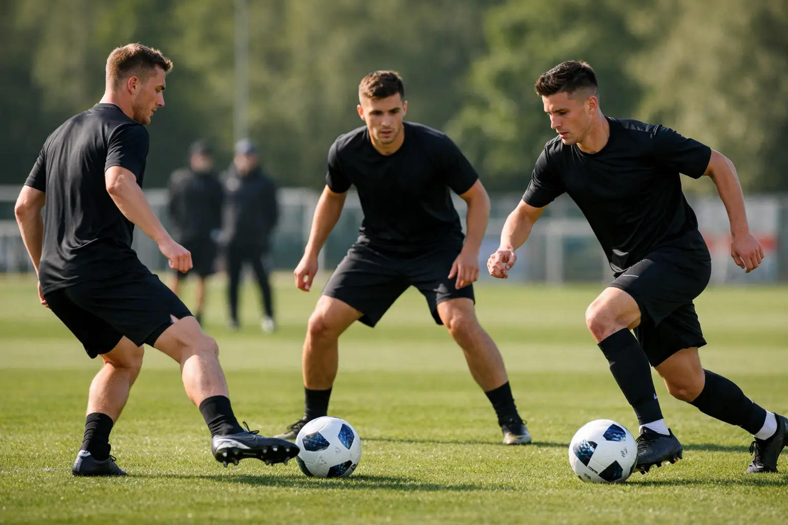 Deutsche Nationalspieler beim Training mit Ball