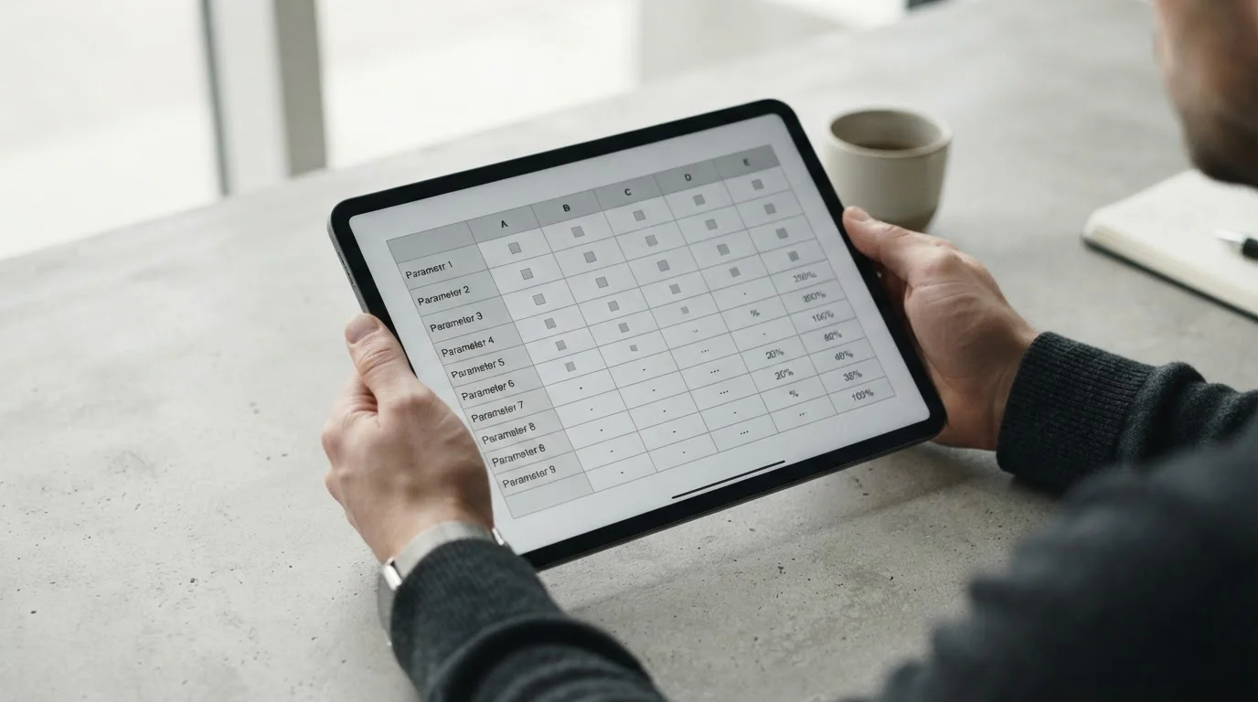 Vergleichstabelle mit Zahlungsmethoden verschiedener deutscher Wettanbieter auf Tablet-Bildschirm