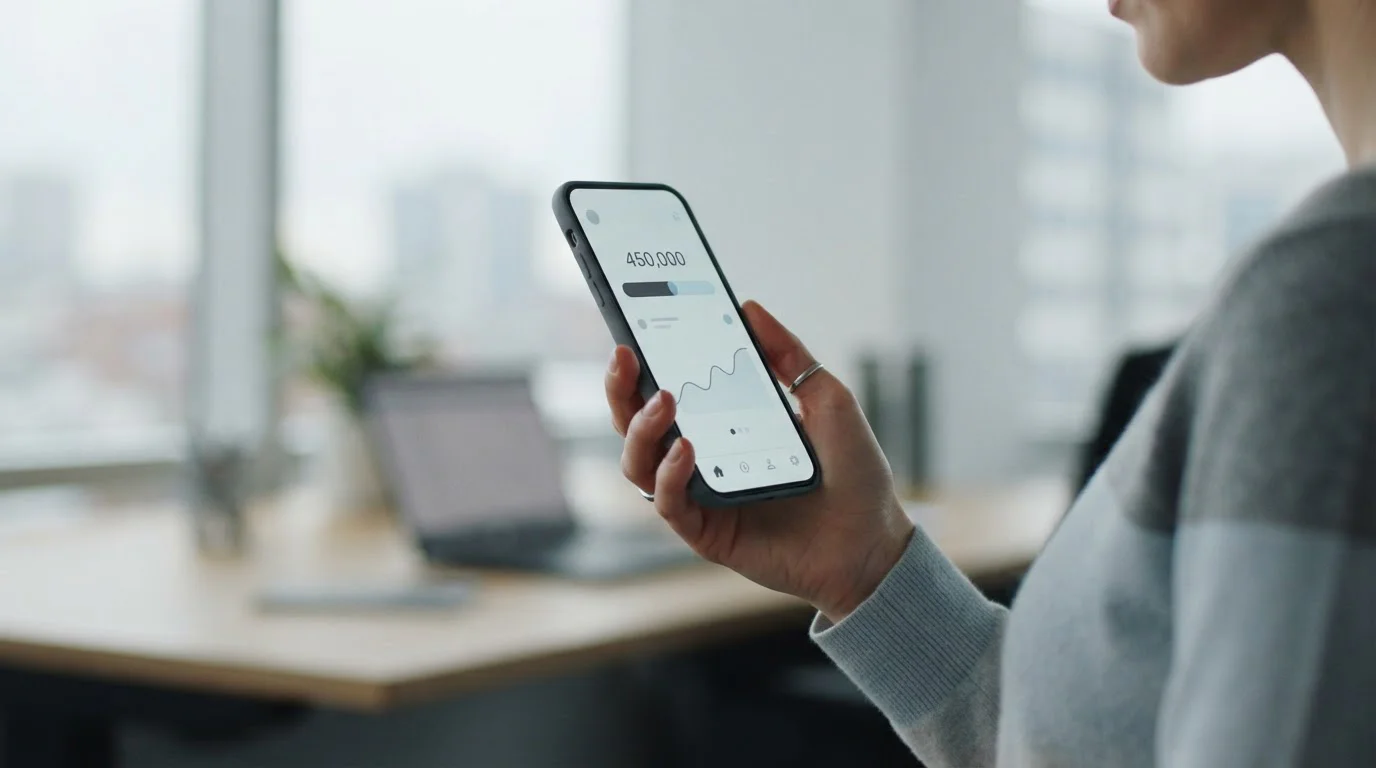 Smartphone zeigt deutsches Online-Banking mit Einzahlungslimit-Anzeige im neutralen Interface