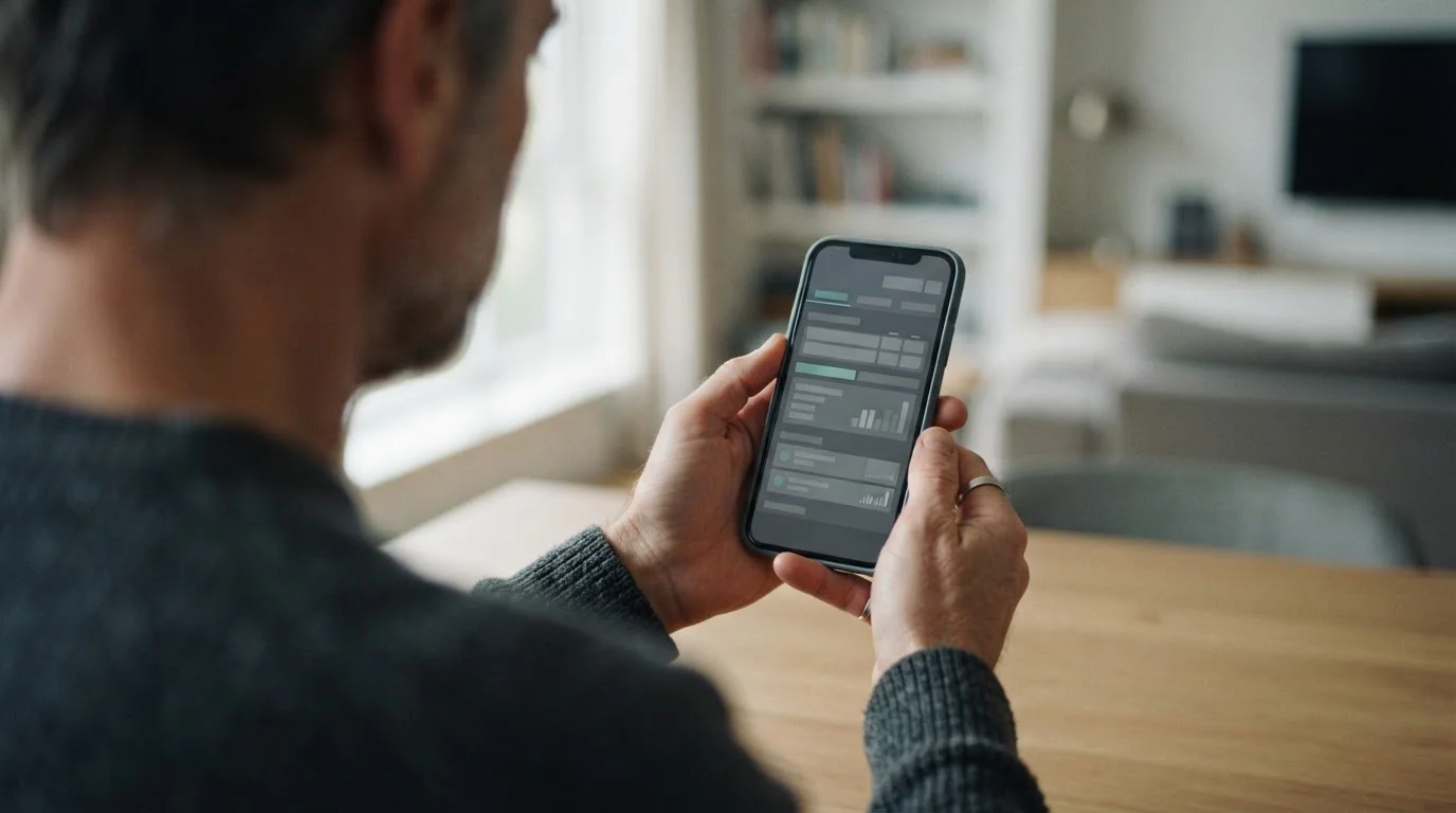 Smartphone mit Live-Wettfunktionen in der Hand eines Nutzers
