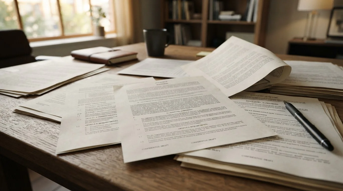 Gesetzestexte und Dokumente zu deutschen Glücksspielregulierungen auf einem Tisch