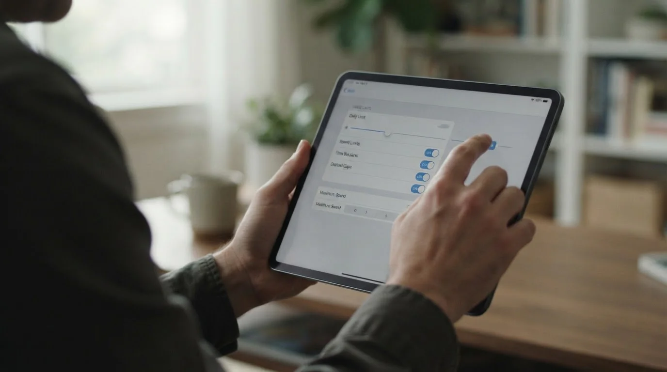 Person setzt Limits in einer App für verantwortungsvolles Spielen