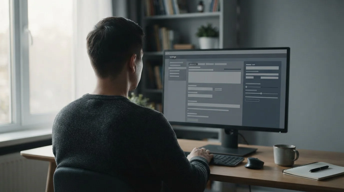 Person setzt Limits für verantwortungsvolles Wetten am Computer