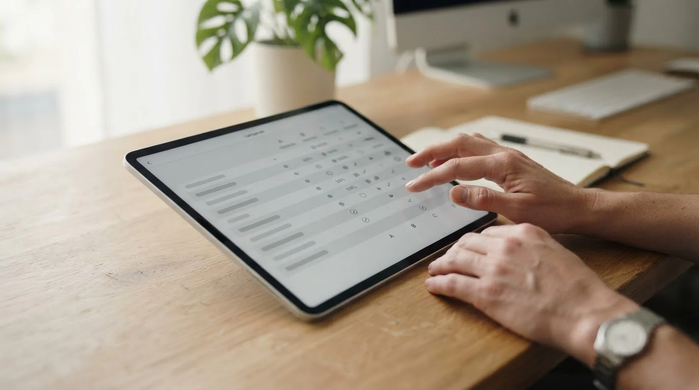 Neutraler Vergleich verschiedener Wettanbieter auf einem Tablet-Display