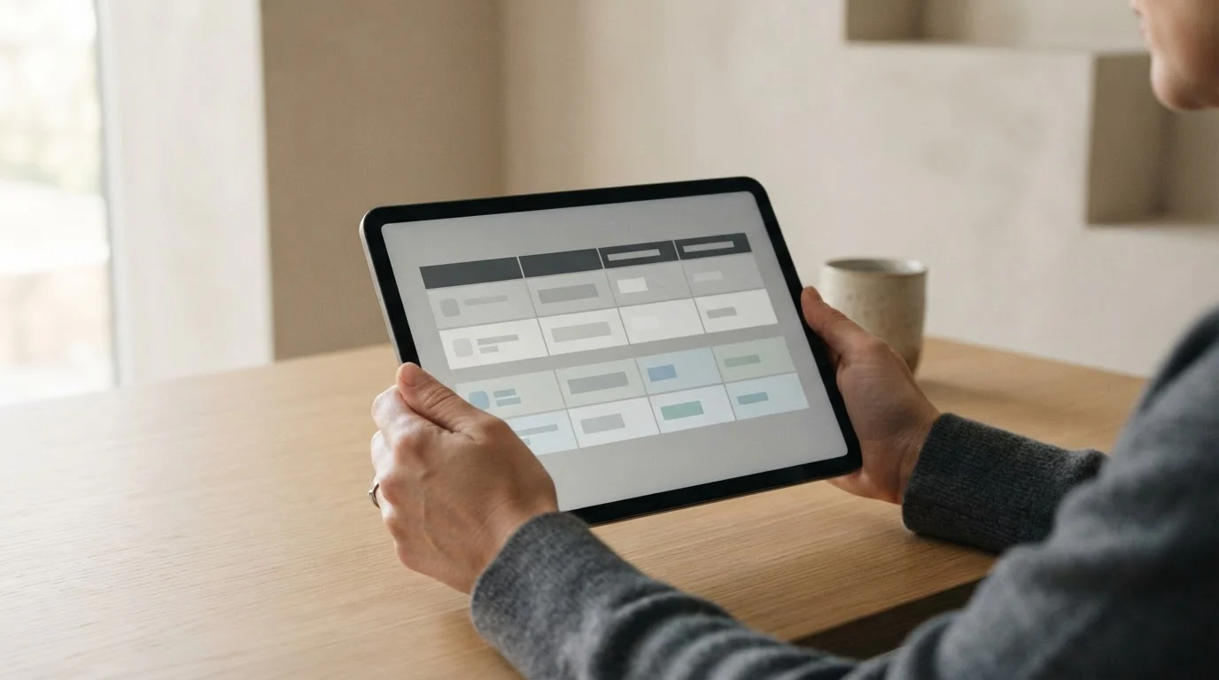 Vergleich verschiedener Zahlungsmethoden auf neutralem Tablet-Bildschirm